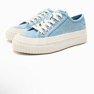 Zara denim platform sneakers